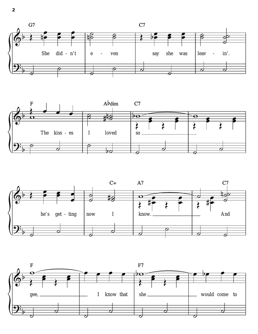 Somebody Stole My Gal Somebody Stole My Gal Easy Piano scores gallery preview page 2