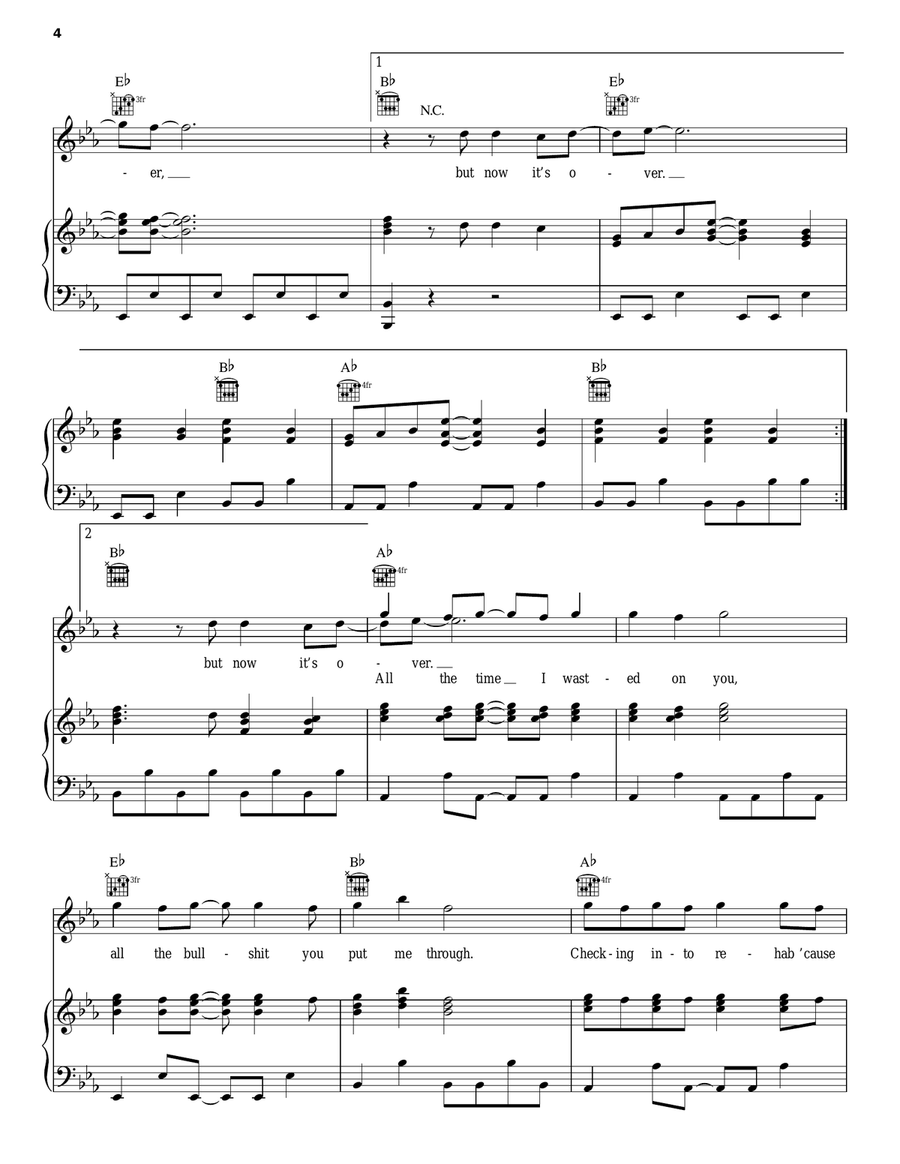 Love Drunk Love Drunk Piano, Vocal, Guitar scores gallery preview page 4