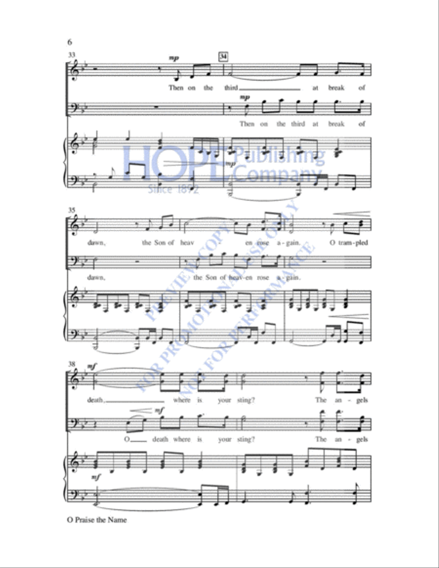 O Praise the Name (Anastasis) 4-Part scores gallery preview page 7
