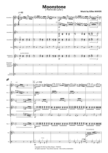 MOONSTONE by Gilles MAYER (Full score and parts) image number null
