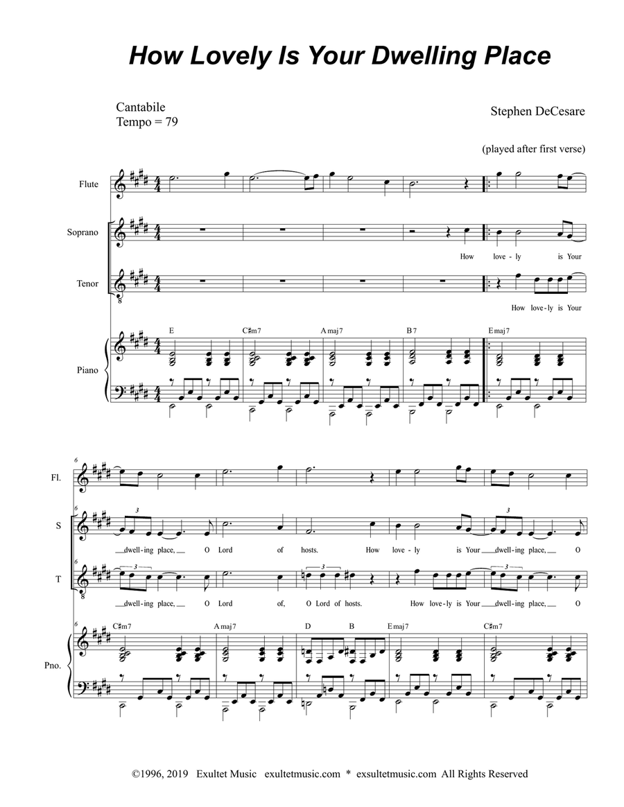 How Lovely Is Your Dwelling Place (for 2-part choir - (Soprano and Tenor) 2-Part scores gallery preview page 2