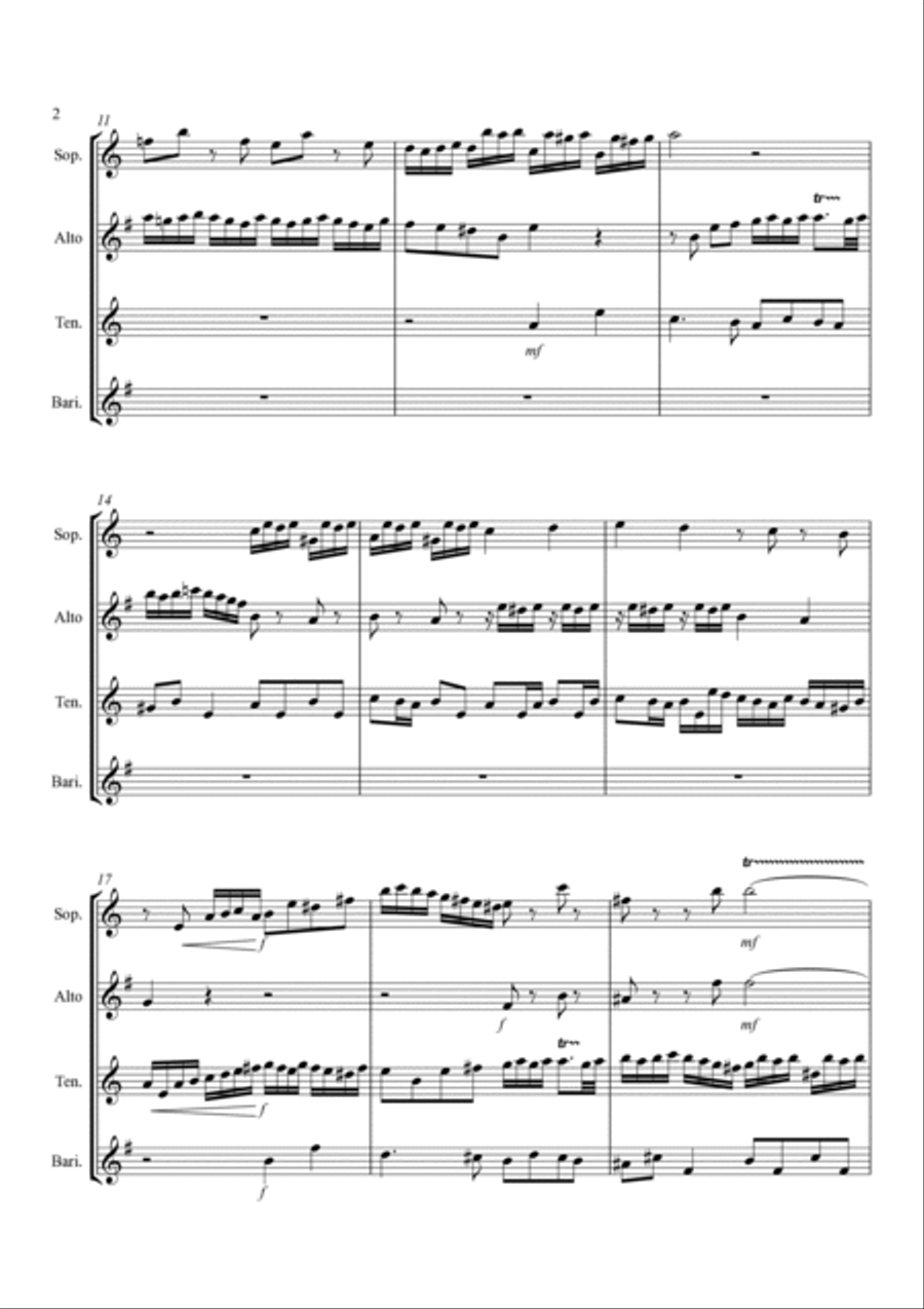 'Little' Fugue in G Minor - For Saxophone Quartet 'Little' Fugue in G Minor - For Saxophone Quartet Saxophone Quartet scores gallery preview page 3
