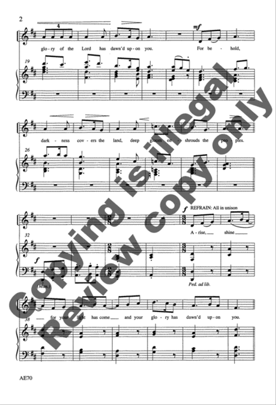 Arise, Shine (Epiphany Canticle) 4-Part scores gallery preview page 4