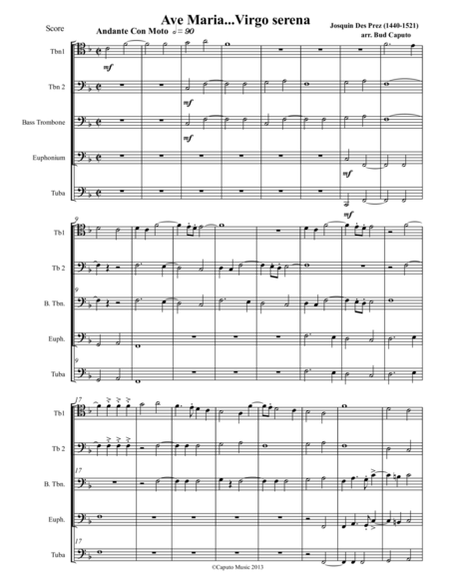 Low Brass-Ave Maria Josquin-Score image number null