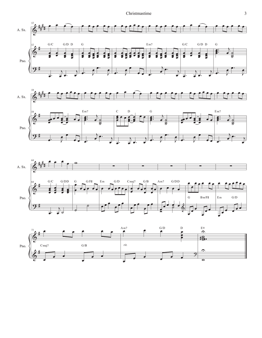 Christmastime Alto Saxophone scores gallery preview page 3