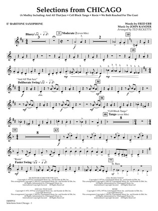 Selections from Chicago (arr. Ted Ricketts) - Eb Baritone Saxophone