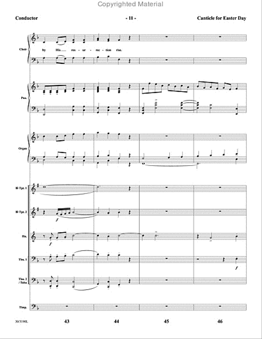 Canticle for Easter Day - Brass and Timpani Score and Parts Choir scores gallery preview page 12