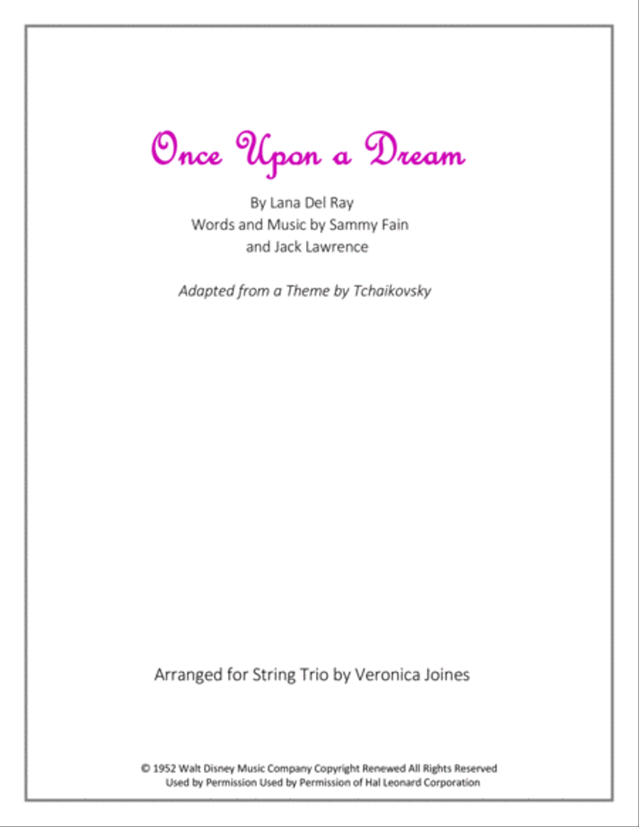 Once Upon A Dream Once Upon A Dream String Trio scores gallery preview page 1