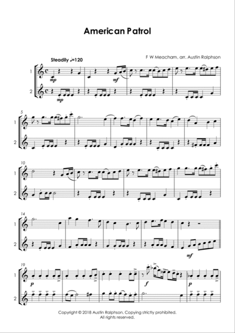 15 Tenor Sax Duets for Fun (popular classics) - various levels Woodwind Duet scores gallery preview page 6
