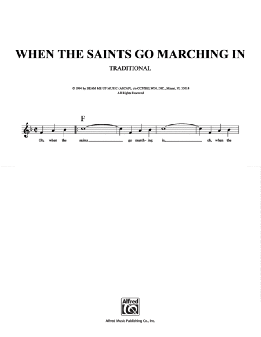 When the Saints Go Marching In Sacred scores gallery preview page 1