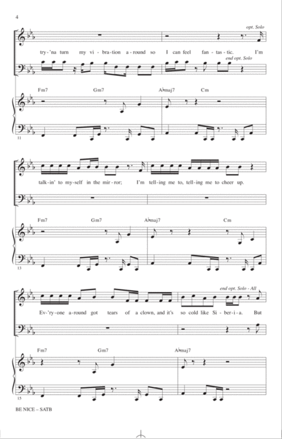 Be Nice (feat. Snoop Dogg) (arr. Alan Billingsley) 4-Part scores gallery preview page 3