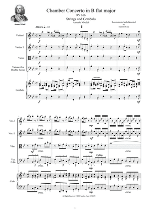Vivaldi - Chamber Concerto in B flat major RV 166 for Strings and Cembalo