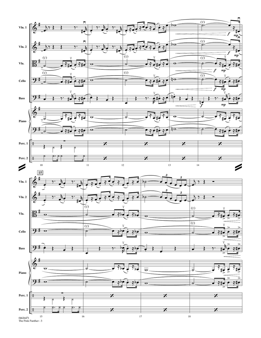 The Pink Panther (Theme) - Full Score Orchestra scores gallery preview page 3