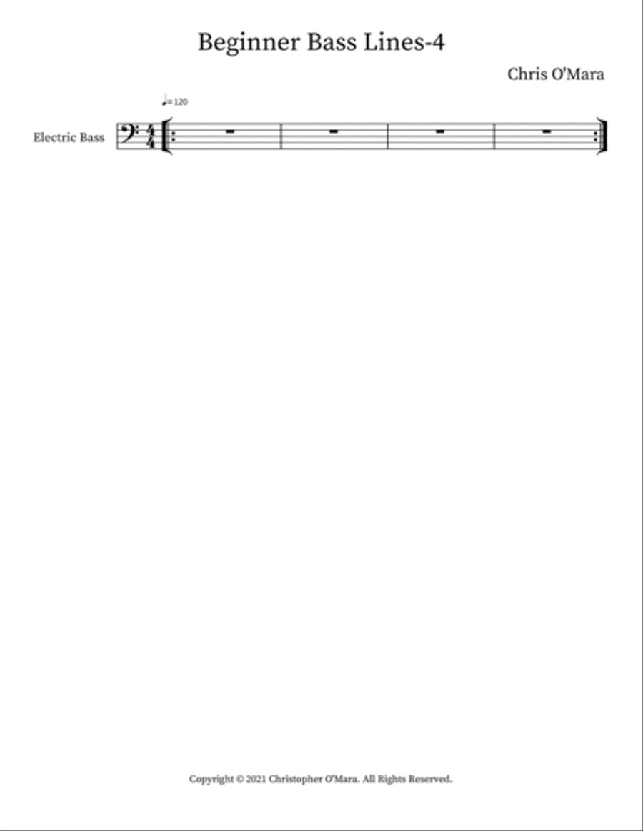Beginner Bass Lines-4 Bass Guitar scores gallery preview page 2