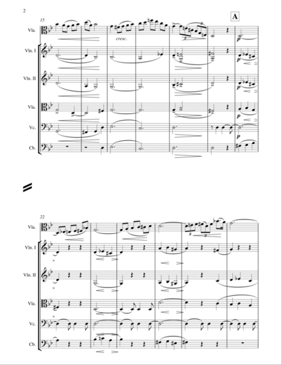 Hans Sitt : Romance for Solo Viola and String Orchestra Op.72 Chamber Orchestra scores gallery preview page 2