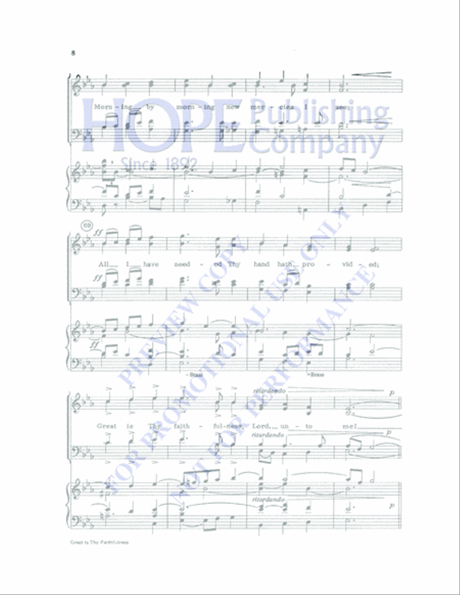 Great Is Thy Faithfulness 4-Part scores gallery preview page 8