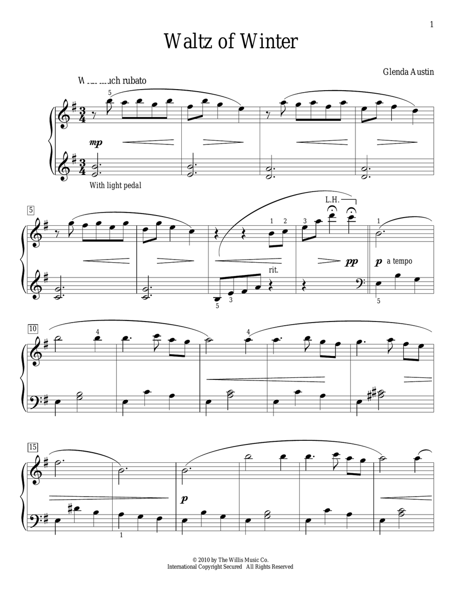 Waltz Of Winter Piano Method scores gallery preview page 1
