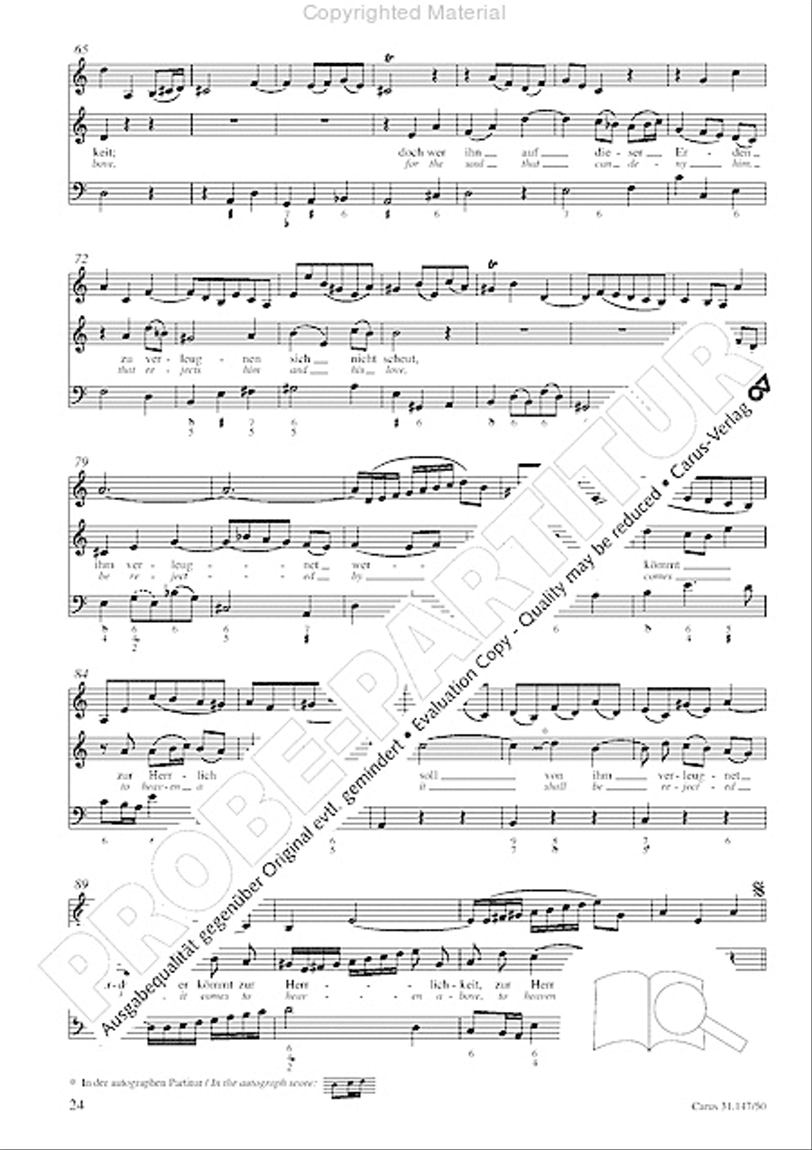 Heart and mouth and thought and action (Herz und Mund und Tat und Leben) (Herz und Mund und Tat und Leben) 4-Part scores gallery preview page 26