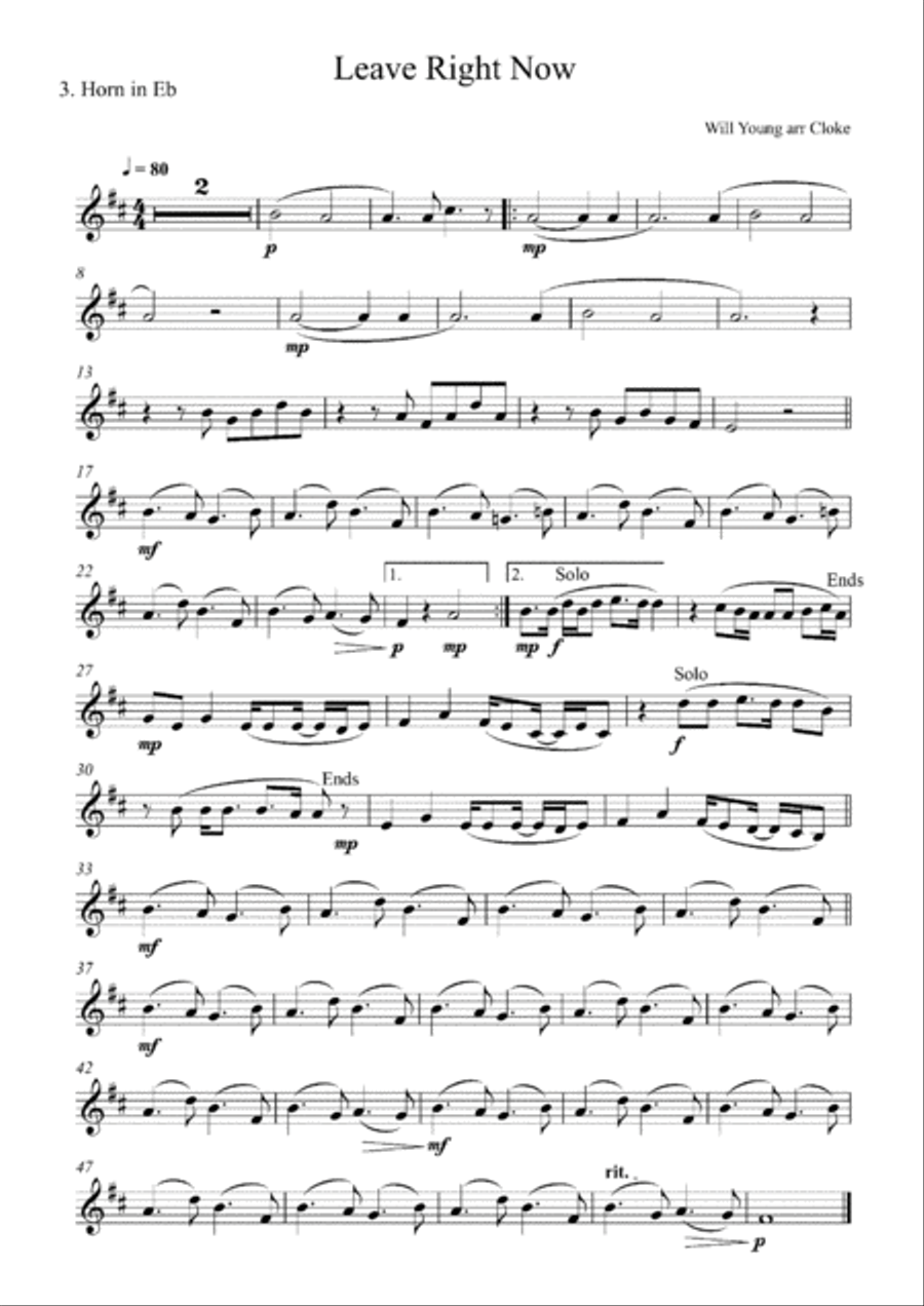 Leave Right Now Brass Ensemble scores gallery preview page 3