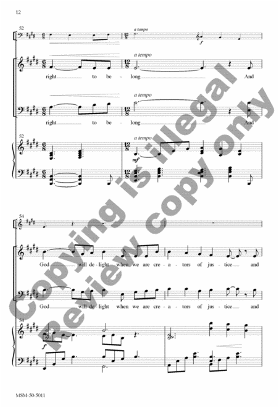 For Everyone Born (Choral Score) 4-Part scores gallery preview page 30