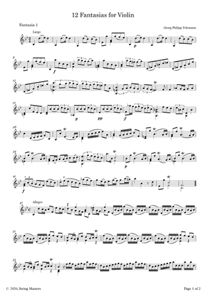 Telemann 12 Fantasias for Solo Violin, No 01