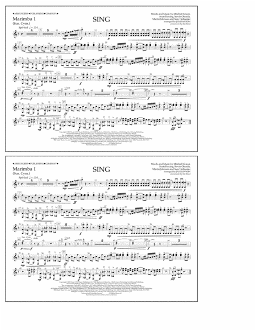 Sing - Marimba 1 A Cappella scores gallery preview page 1
