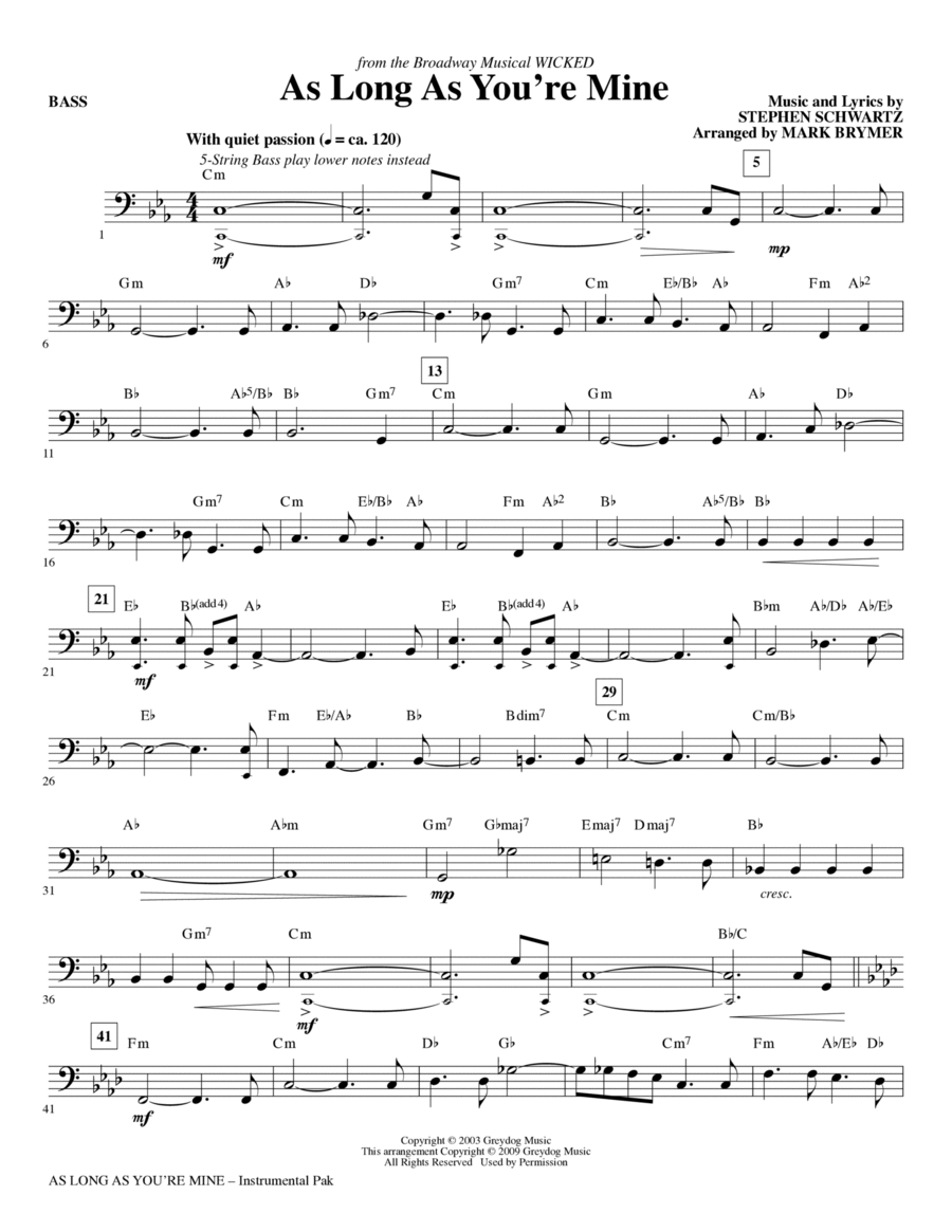 As Long As You're Mine (from Wicked) - Bass Choir scores gallery preview page 1