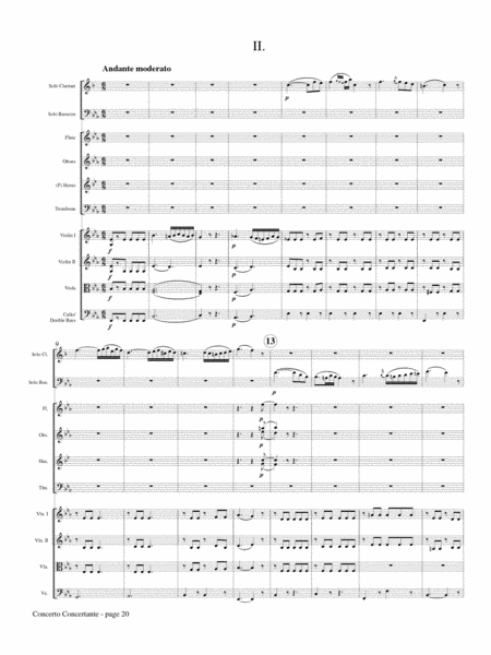 Concerto Concertante for Solo Clarinet, Bassoon and Chamber Orchestra