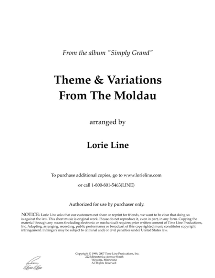 Theme And Variations From The Moldau Piano Solo scores gallery preview page 1