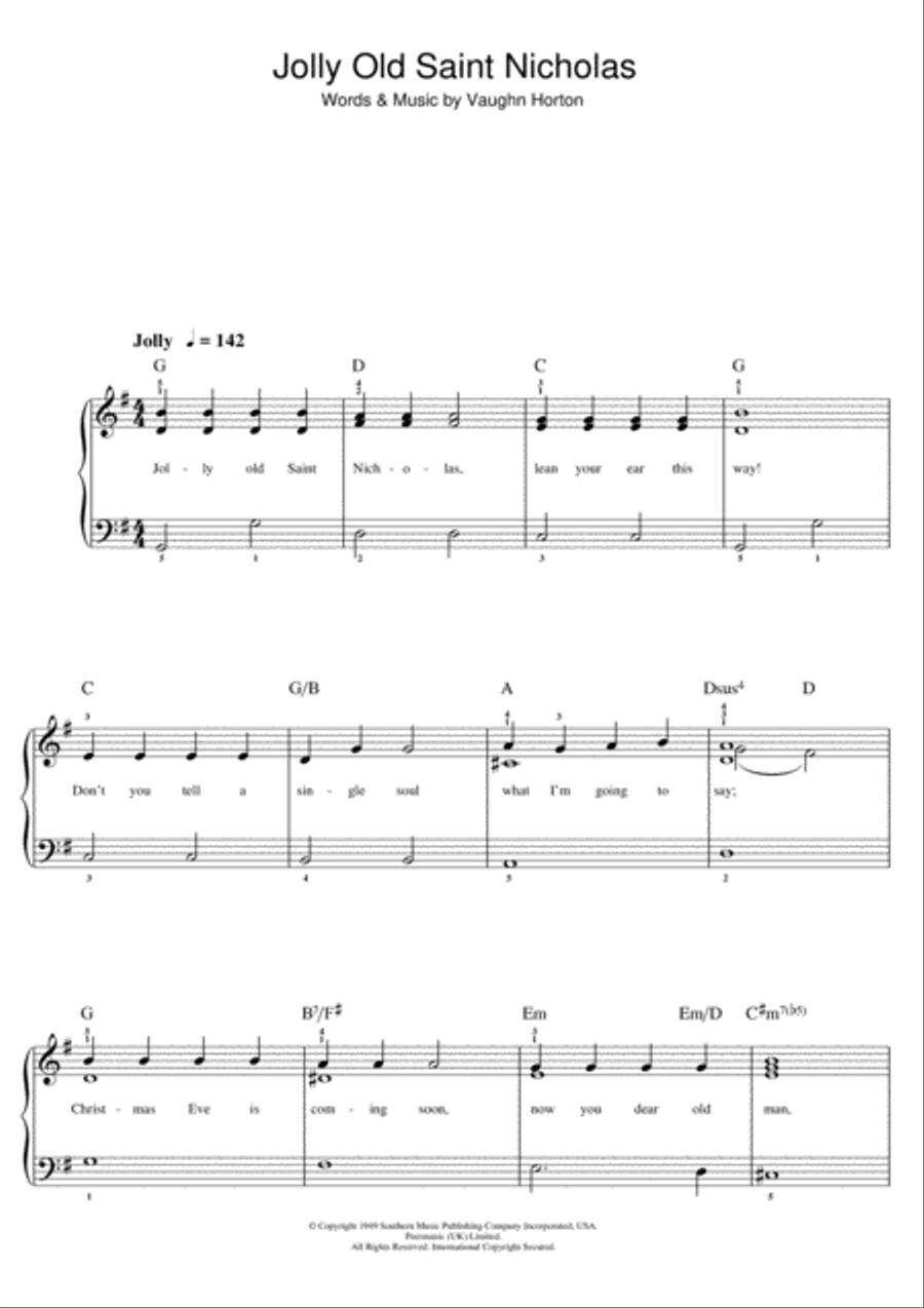 Jolly Old St. Nicholas Piano scores gallery preview page 1