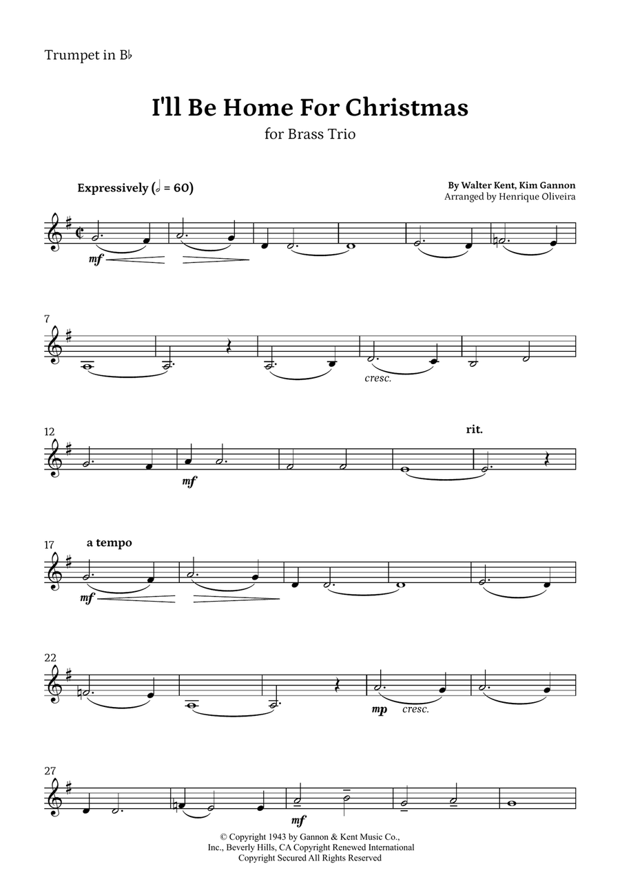 I'll Be Home For Christmas Brass Ensemble scores gallery preview page 6