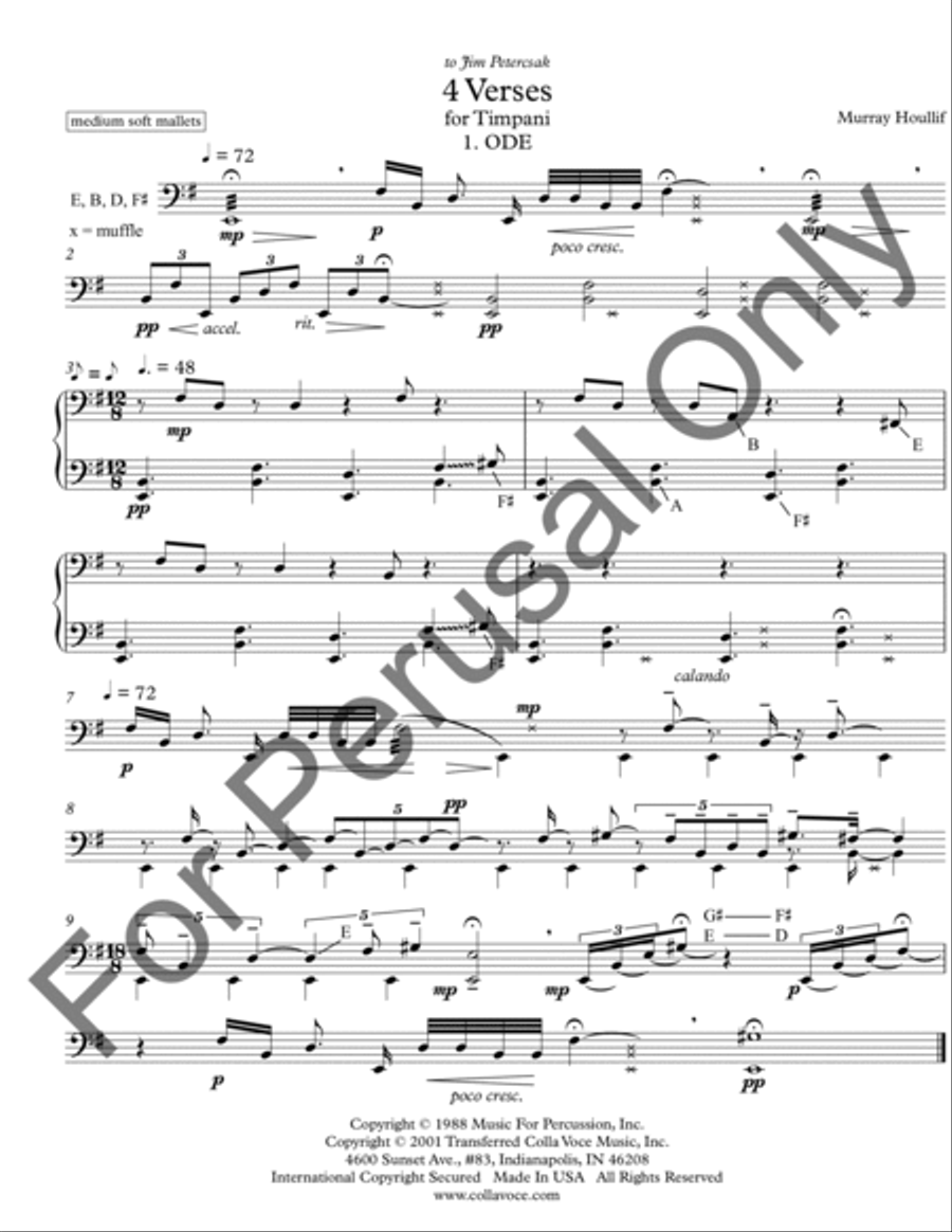 Four Verses For Timpani Percussion scores gallery preview page 2