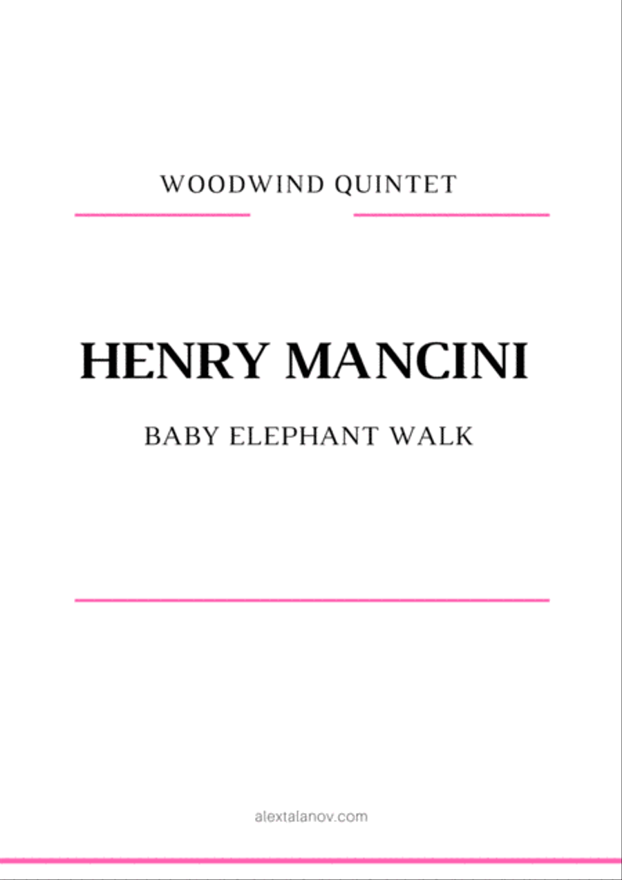 Baby Elephant Walk from the Paramount Picture HATARI! Woodwind Quintet scores gallery preview page 1