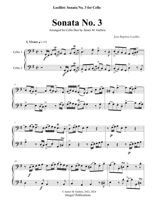 Loeillet: Sonata No. 3 for Cello Duo