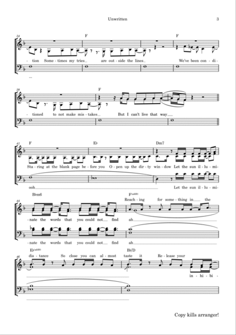 Unwritten 4-Part scores gallery preview page 3