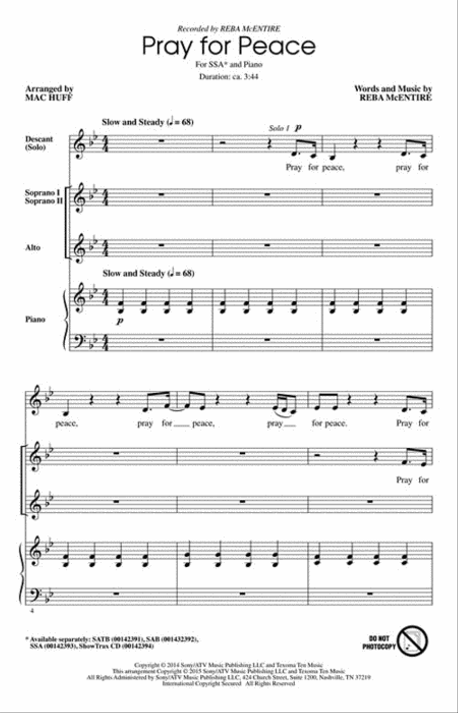 Pray for Peace SSA scores gallery preview page 2