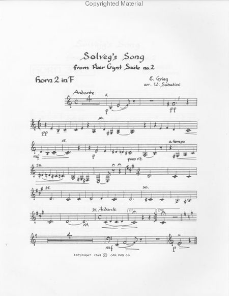 Solvejg's Song from "Peer Gynt Suite" (Sabatini)
