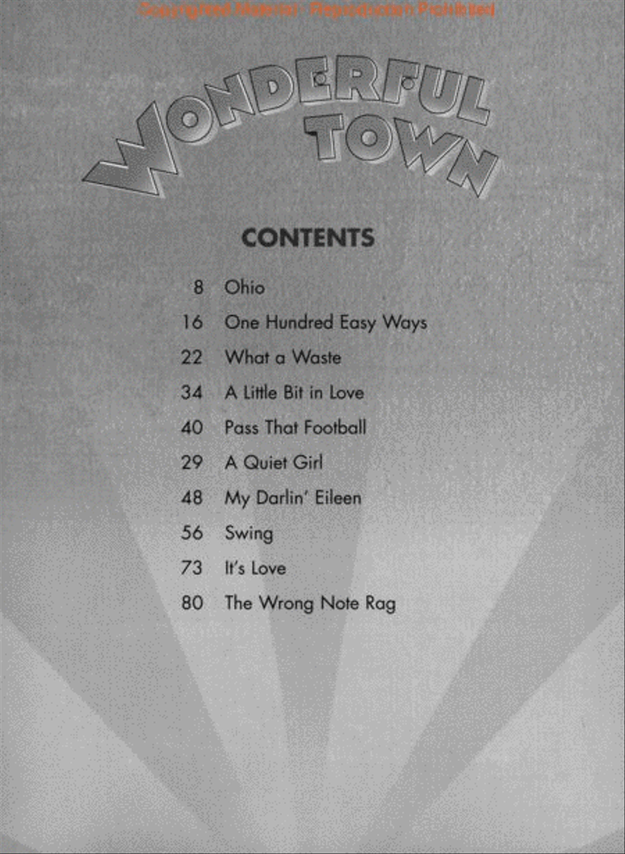 Wonderful Town Piano, Vocal scores gallery preview page 2