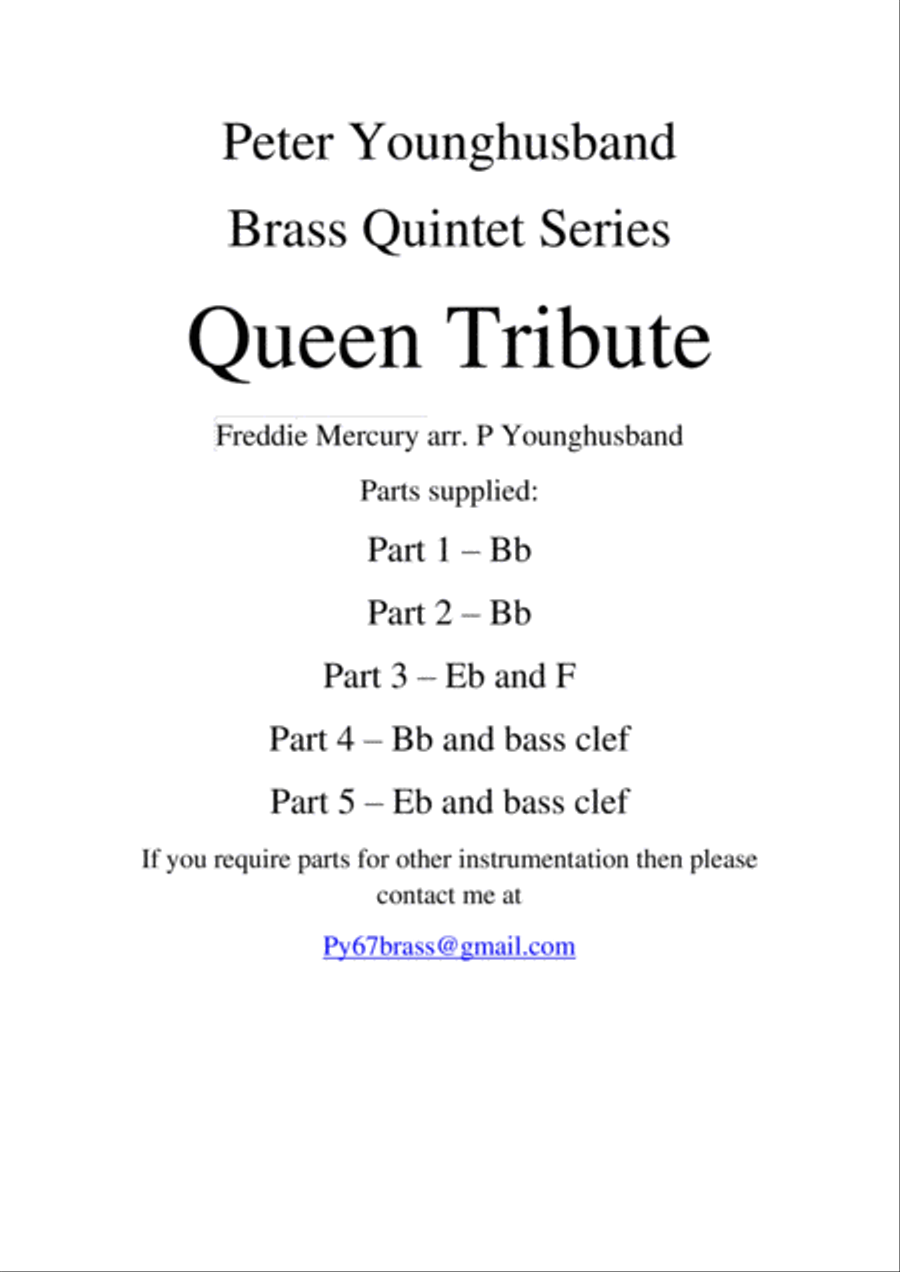 Bohemian Rhapsody Brass Ensemble scores gallery preview page 1