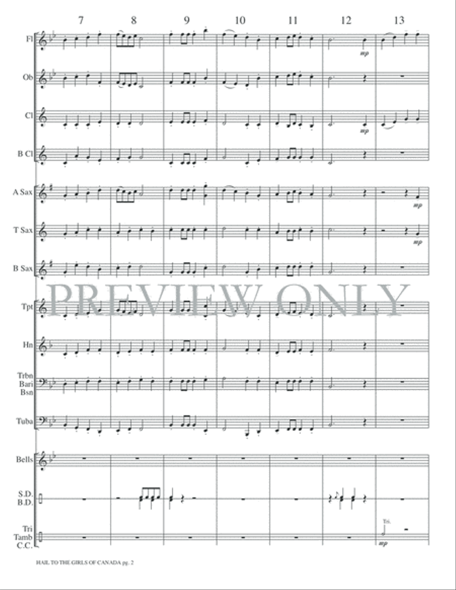 Hail to the Girls of Canada Concert Band scores gallery preview page 5