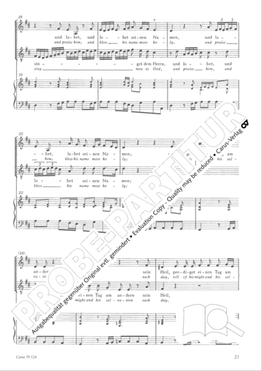 Sing to the Lord a new song (Singet dem Herrn ein neues Lied) 4-Part scores gallery preview page 22