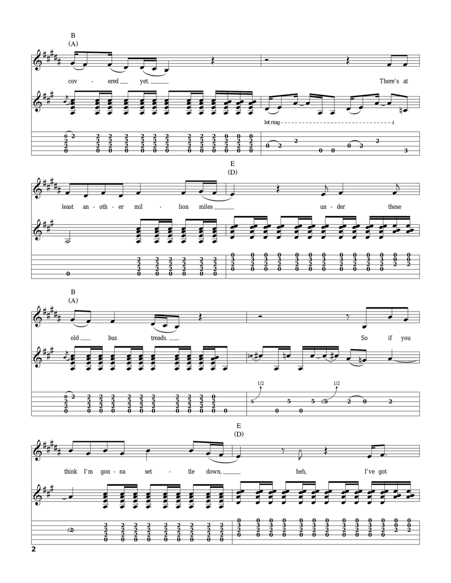 Lot Of Leavin' Left To Do Acoustic Guitar scores gallery preview page 2