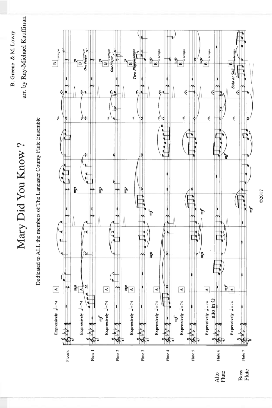 Mary, Did You Know? Flute Choir scores gallery preview page 2