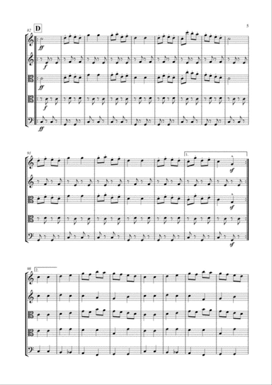 Galop Infernal (Can Can) for String Quintet String Quintet scores gallery preview page 6