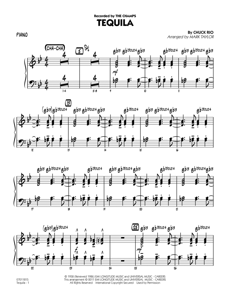 Tequila - Piano Piano scores gallery preview page 1
