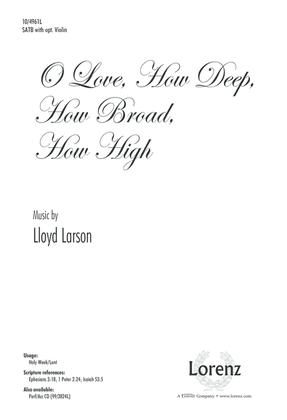 Book cover for O Love, How Deep, How Broad, How High