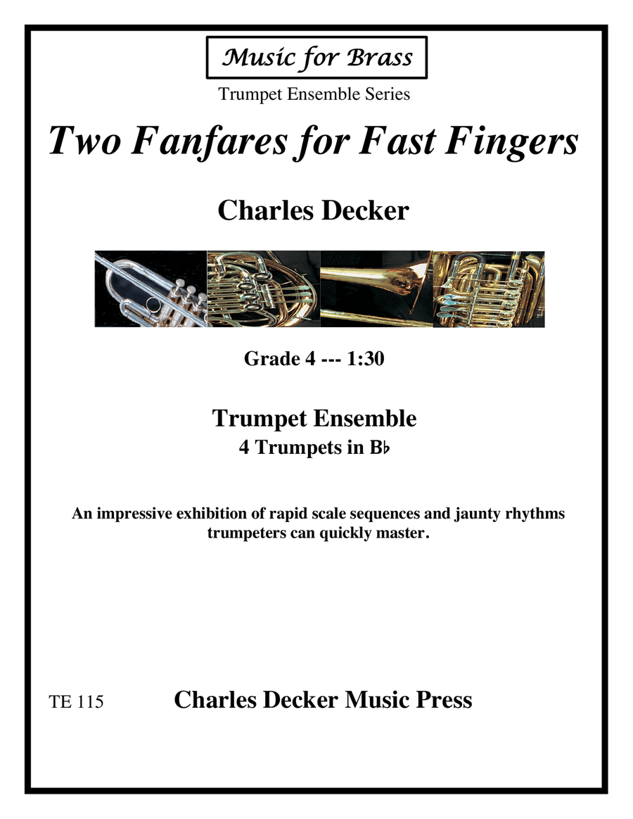 Two Fanfares for Fast Fingers for Trumpet Ensemble Trumpet scores gallery preview page 1