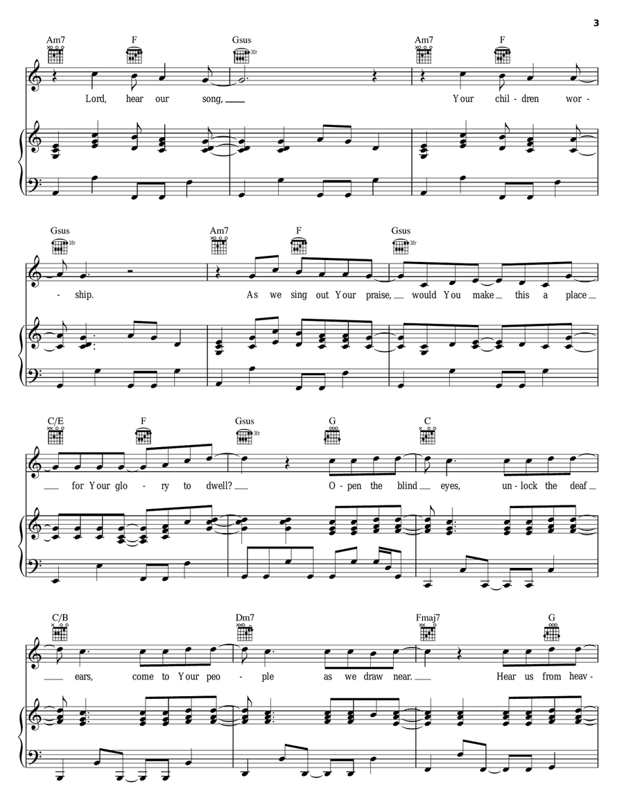 Hear Us From Heaven Hear Us From Heaven Piano, Vocal, Guitar scores gallery preview page 3