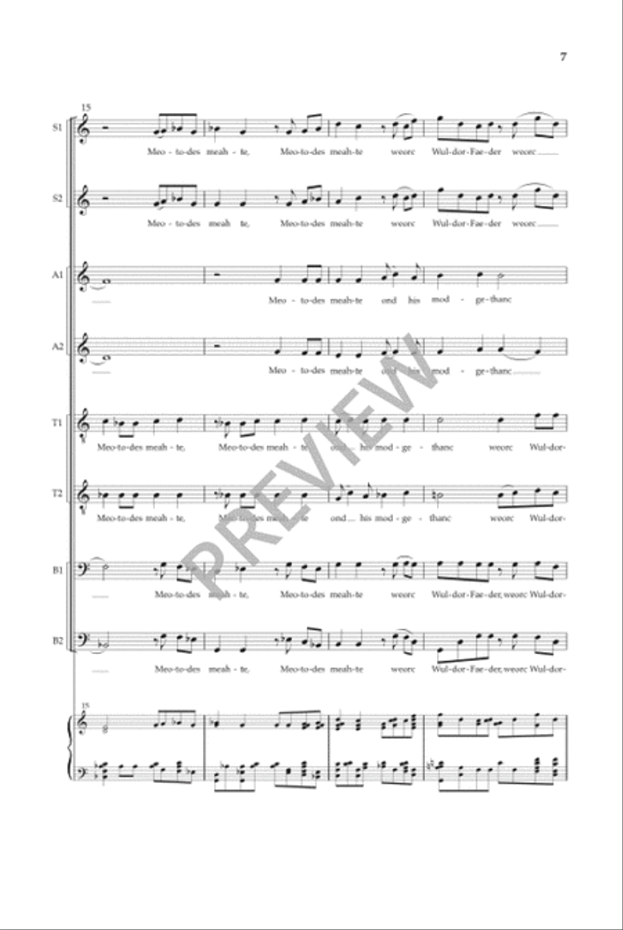 Caedmon's Hymn Caedmon's Hymn SSAATTBB scores gallery preview page 8