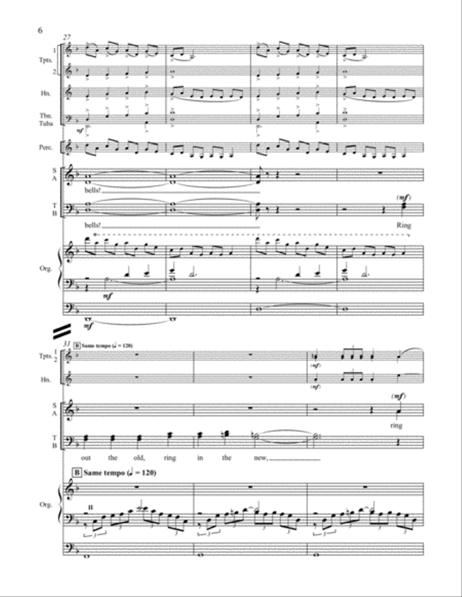 Ring Out, Wild Bells Choir scores gallery preview page 5